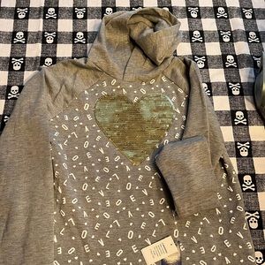 Aeropostale - Gray hoodie with gold sequin heart